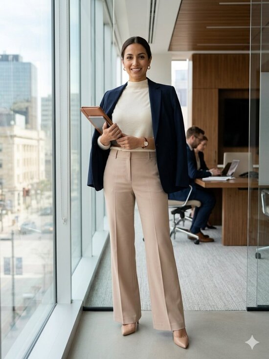 Theory Demitria Beige Italian Virgin Wool Pants - Size 4 - Picture 9 of 9